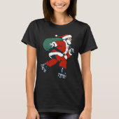 Santa Roller Skating Fun Christmas Skater Kids Boy T-shirt (Voorkant)