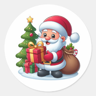 santa ronde sticker