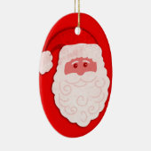 Santa rood en wit aangepast bericht keramisch ornament (Rechts)