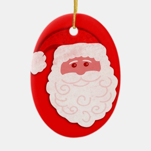 Santa rood en wit aangepast bericht keramisch ornament (Voorkant)