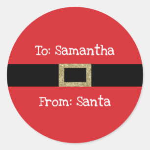 Santa rood zwart goud Kerst sticker voor geschenke