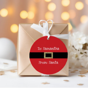 Santa rood zwart goud Kerstmis cadeau tags Bedankjes Labels