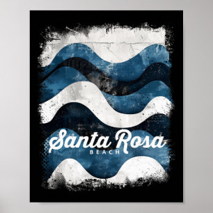 Santa Rosa Beach Fl Florida Vintage Surfen Oceaan Poster