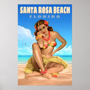 Santa Rosa Beach Florida Reisposter Zee Arend Poster