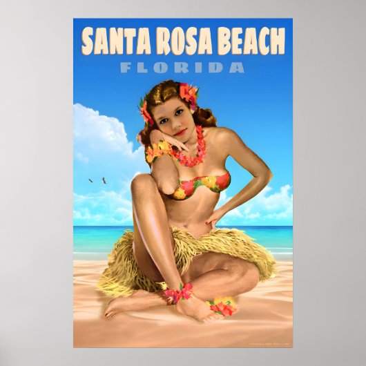Santa Rosa Beach Florida Reisposter Zee Arend Poster (Voorkant)