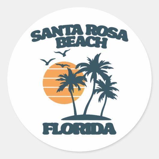 Santa Rosa Beach Florida Ronde Sticker (Voorkant)