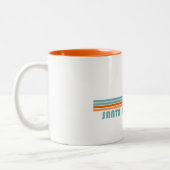 Santa Rosa Beach Florida Sun Palm Trees Tweekleurige Koffiemok (Links)