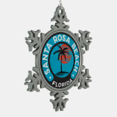 Santa Rosa Beach tropische Oceaan Tin Sneeuwvlok Ornament (Links)