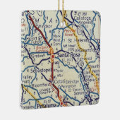 Santa Rosa CA  kaart Keramisch Ornament (Rechts)