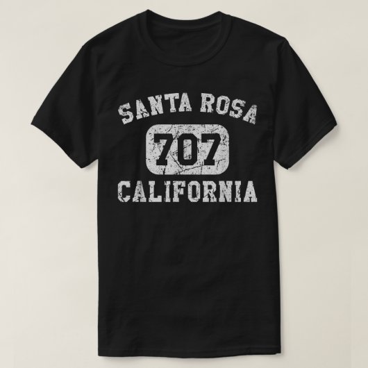 Santa Rosa California Area Code Retro T-shirt (Design voorkant)