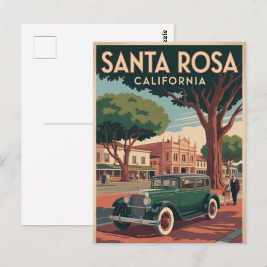 Santa Rosa California Briefkaart (Voorkant / Achterkant)