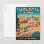 Santa Rosa California Briefkaart (Voorkant / Achterkant)