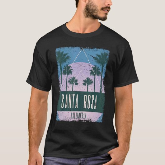 Santa Rosa California  Vaporwave Retro 8 T-shirt (Voorkant)