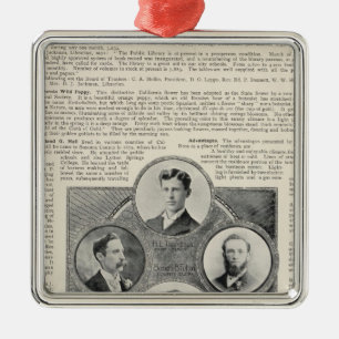 Santa Rosa, Californië 3 Metalen Ornament