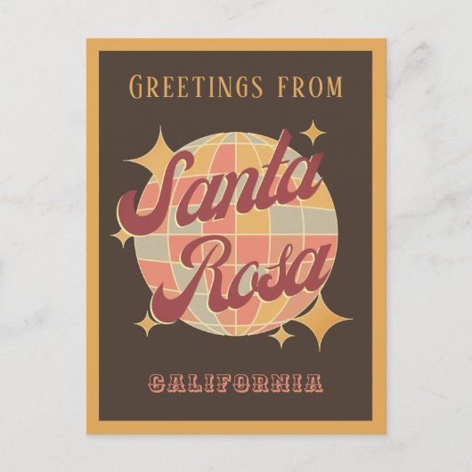 Santa Rosa City California Retro  Briefkaart (Voorkant)