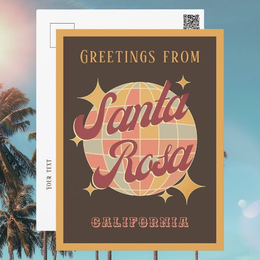 Santa Rosa City California Retro  Briefkaart