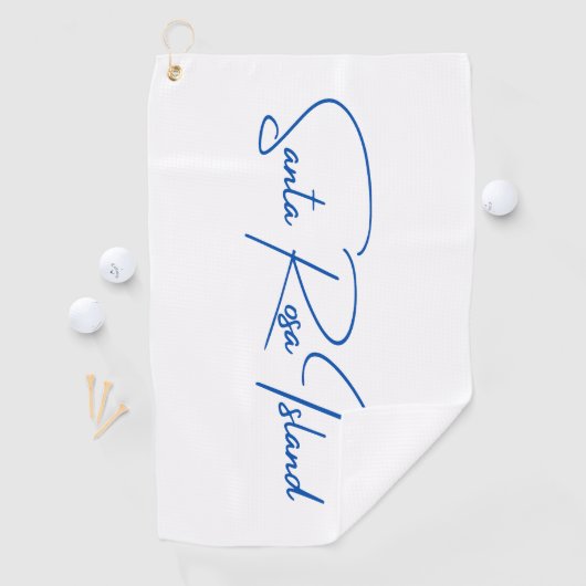 Santa Rosa Island Golf Towel Blue Logo Golfhanddoek (Insitu)