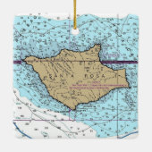 Santa Rosa Island Nautical Chart Keramisch Ornament (Achterkant)