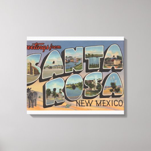 Santa Rosa, New Mexico - Grote Letter-scènes Canvas Afdruk (Voorkant)
