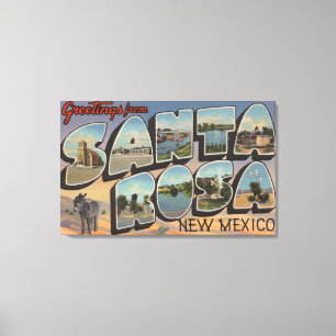 Santa Rosa, New Mexico - Grote Letter-scènes Canvas Afdruk