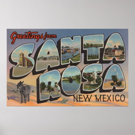 Santa Rosa, New Mexico - Grote Letter-scènes Poster (Voorkant)