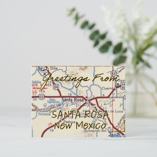 Santa Rosa NM Map Briefkaart (Staand voorkant)