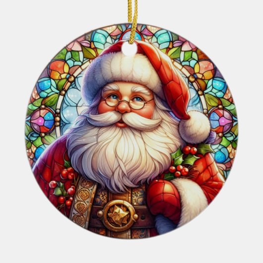Santa Round Ornament (Voorkant)