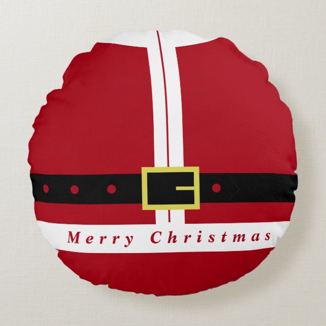 Santa Round Pillow Rond Kussen (Voorkant)