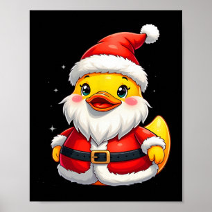 Santa Rubber Duck Schattigee kerstvakantie Poster