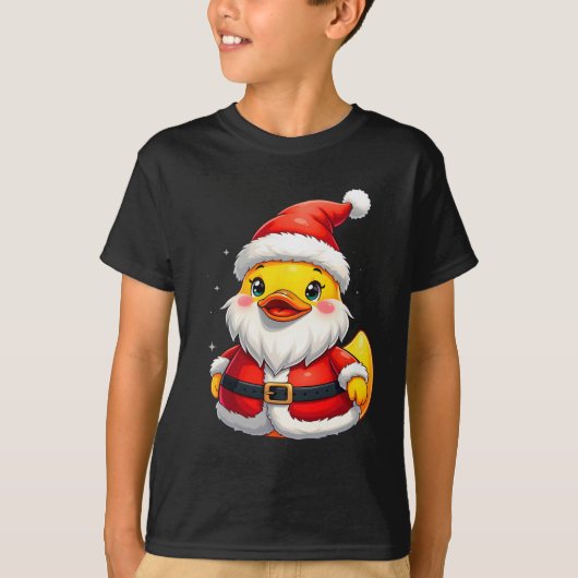 Santa Rubber Duck Schattigee kerstvakantie T-shirt (Voorkant)