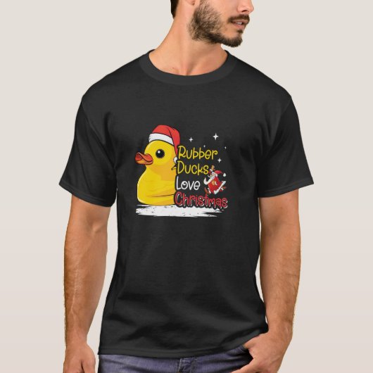 Santa Rubber Ducky Xmas Duckie Funny Rubber Duck C T-shirt (Voorkant)