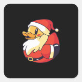 Santa rubber eend vierkante sticker (Voorkant)