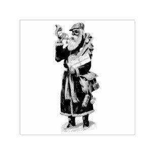 SANTA RUBBER STAMP ZELFINKTENDE STEMPEL