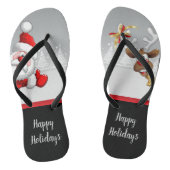 Santa & Rudolf Cartoon Teenslippers (Voetbed)