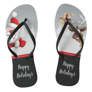 Santa & Rudolf Cartoon Teenslippers