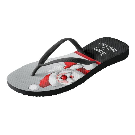 Santa & Rudolf Cartoon Teenslippers (Schuin)