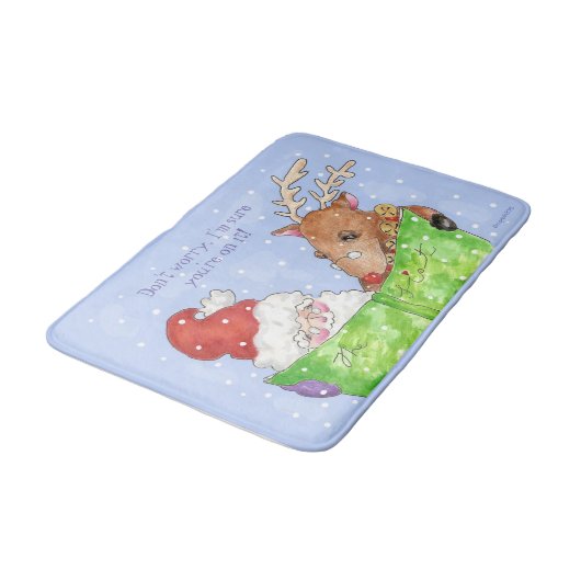 Santa, Rudolf en List bathmat Badmat (Gekanteld)