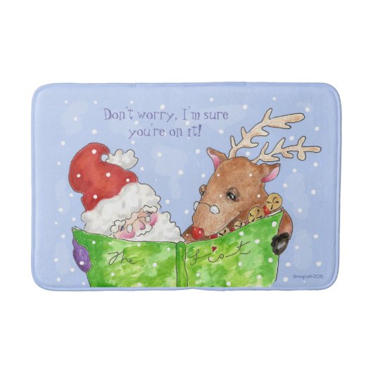 Santa, Rudolf en List bathmat Badmat (Voorkant)