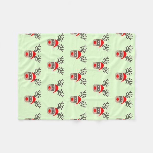 Santa Rudolf Fleece Deken (Voorkant (Horizontaal))