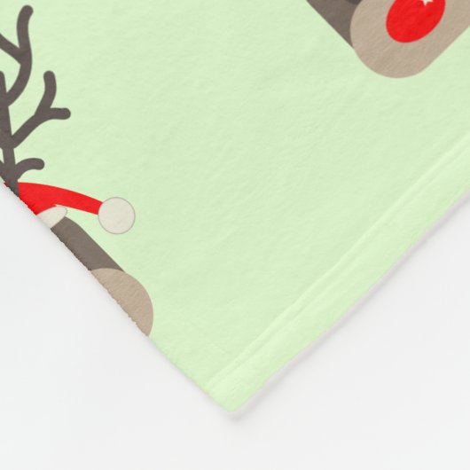 Santa Rudolf Fleece Deken (Hoek)