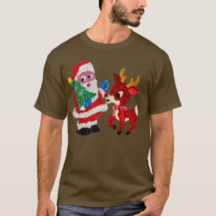 Santa Rudolph 70s gesmolten plastic popcorn T-shirt