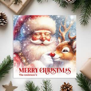 Santa Rudolph Aangepaste Kerst Puzzel Beste Kinder