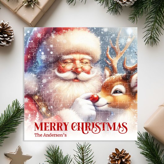 Santa Rudolph Aangepaste Kerst Puzzel Beste Kinder
