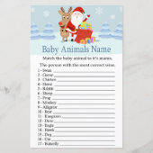 Santa, Rudolph Baby Animals Name Game baby shower (Voorkant)