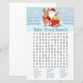 Santa, Rudolph Baby shower Word Search Game (Voorkant / Achterkant)
