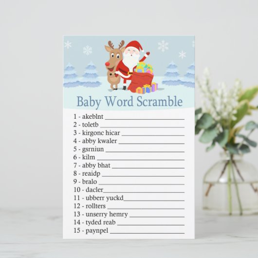 Santa, Rudolph Baby word scramble game (Staand voorkant)