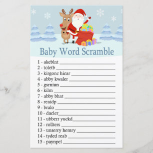 Santa, Rudolph Baby word scramble game