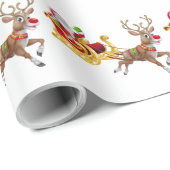 Santa & Rudolph Cadeaupapier (Rol Hoek)