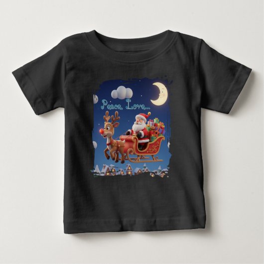 Santa Rudolph Christmas Baby Jersey Tee (Voorkant)