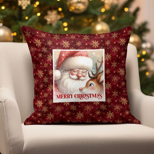 Santa Rudolph Classic Christmas Pillow Festive Fun Kussen (Santa Rudolph Classic Christmas Pillow Festive Fun)